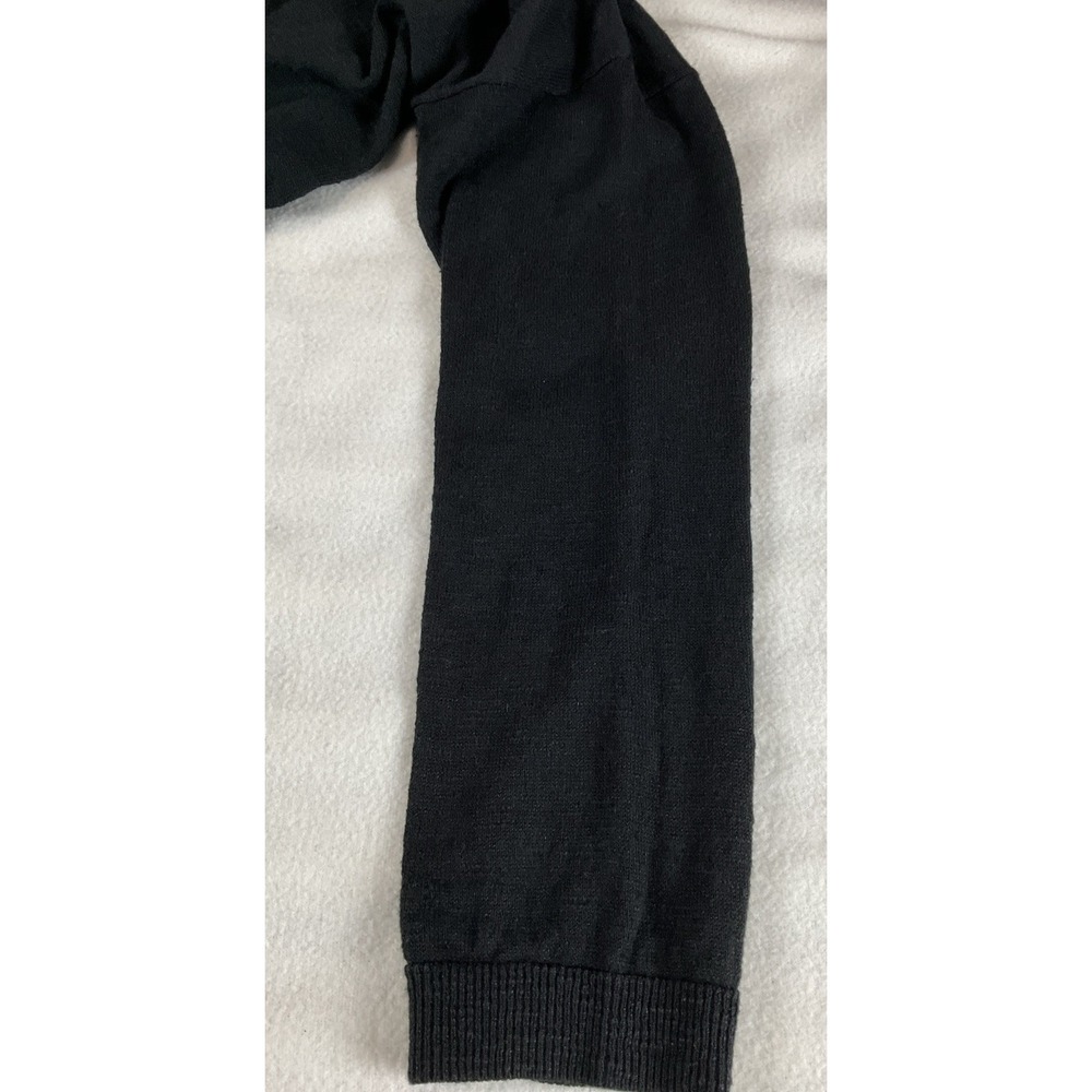 Eileen Fisher Size LP Organic Linen Cotton Black Open Front Cardigan Pockets - Picture 7 of 10